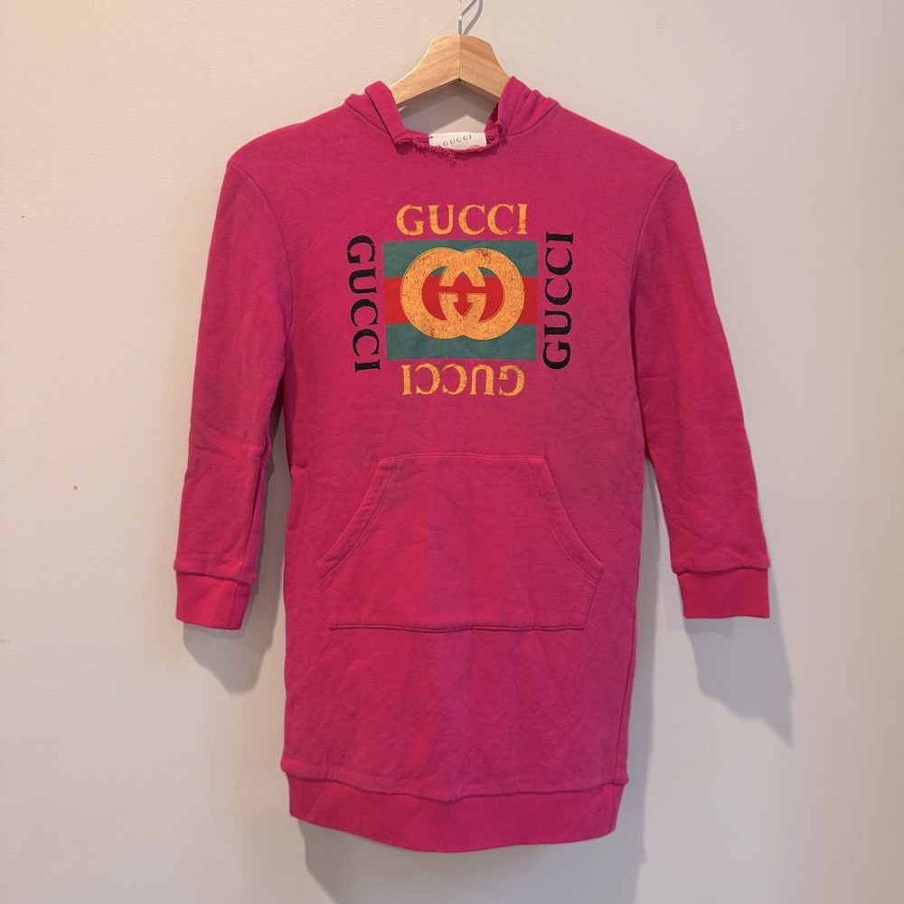Gucci Hoodie Dress In Pink Kids 8/10 Womens XS Designer Clothing